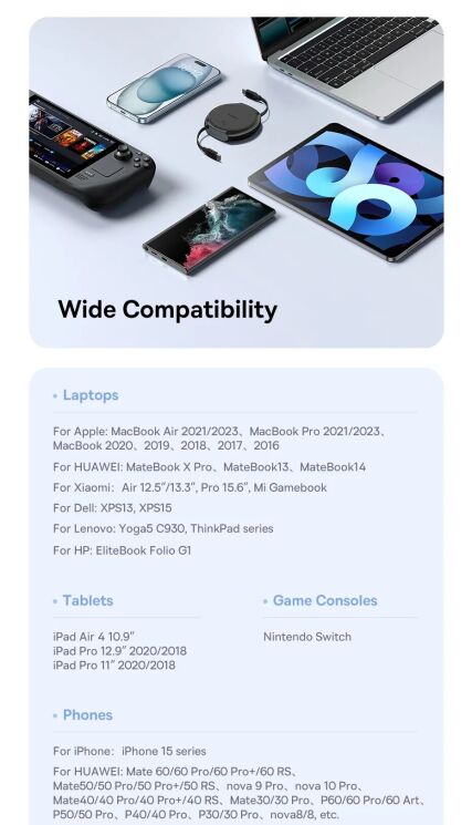 Кабель Baseus Free2Draw Type-C to Type-C (100W, 1m) P10364500211-00 - White: фото 16 з 24