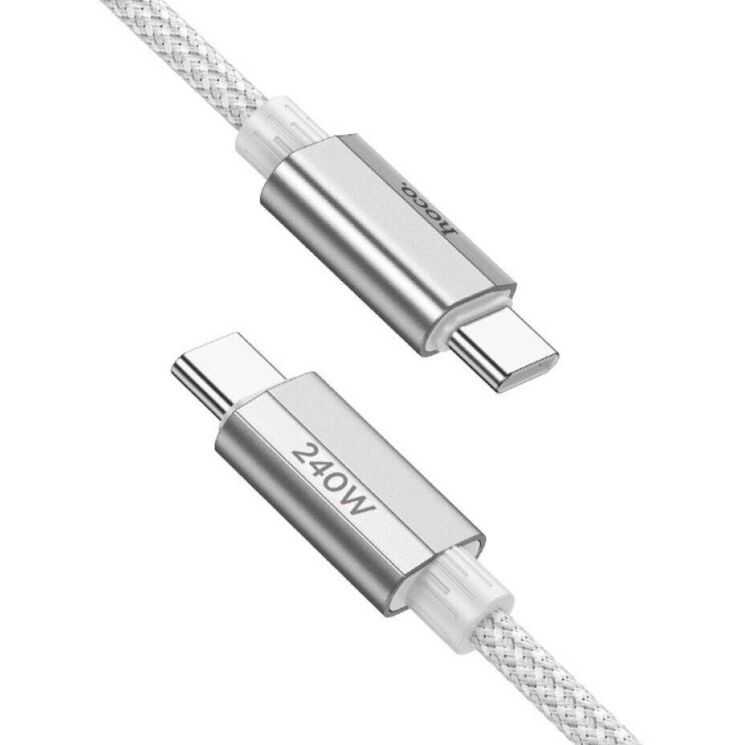 Кабель Hoco U134 Primero 240W Type-C to Type-C (5A, 1.8m) - Gray: фото 3 з 7