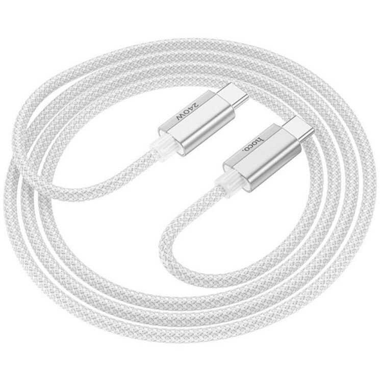 Кабель Hoco U134 Primero 240W Type-C to Type-C (5A, 1.8m) - Gray: фото 4 з 7