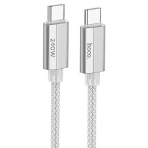Кабель Hoco U134 Primero 240W Type-C to Type-C (5A, 1.8m) - Gray: фото 1 з 7