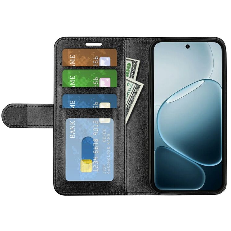 Класичний чохол-книжка Deexe Wallet Style для OPPO A6 Pro - Black: фото 2 з 6