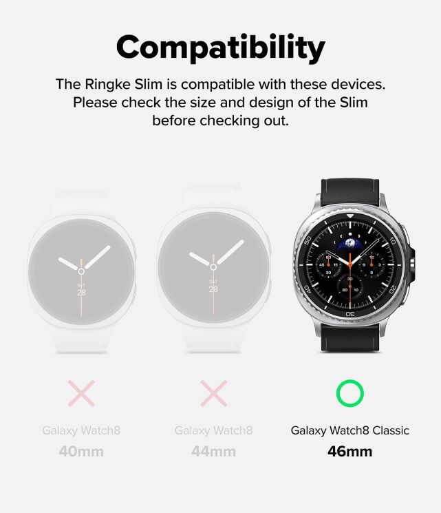 Комплект чехлов RINGKE Slim Case для Samsung Galaxy Watch 8 Classic (8800293855989) - Matte Black: фото 4 из 14
