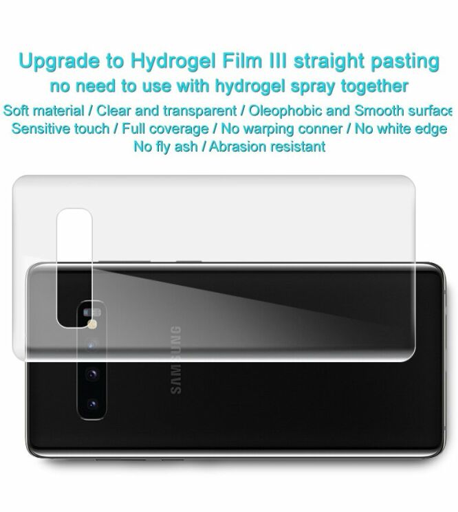 Комплект захисних плівок IMAK Full Coverage Hydrogel Film на задню панель для Samsung Galaxy S10 Plus (G975): фото 8 з 13