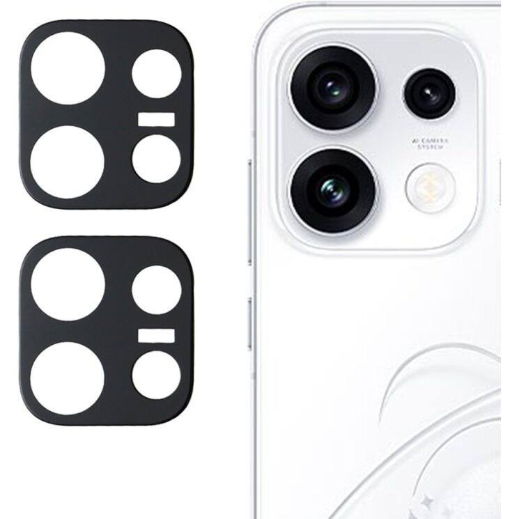 Комплект защитных стекол на заднюю камеру Deexe Black Lens Protector для OPPO Reno 16 Pro - Black: фото 1 из 6