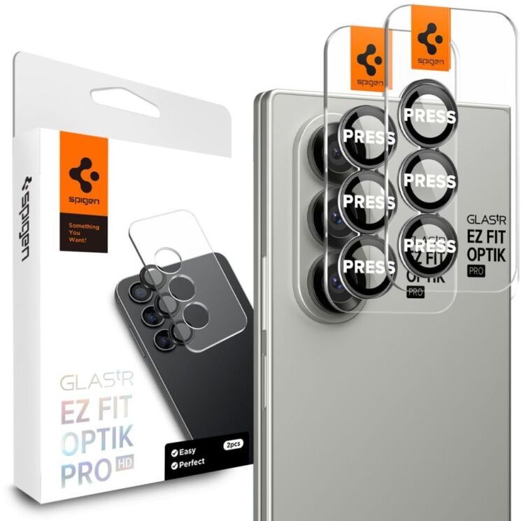 Комплект захисних стекол Spigen (SGP) Optik Pro Lens Protector для Samsung Galaxy Fold 7 (AGL09581) - Black: фото 1 з 11