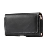 Кожаный чехол для Deexe Belt Pouch для смартфонов - XL - Black (981102B)
