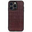 Шкіряний чохол UniCase Croco Skin для Apple iPhone 14 Pro - Brown (301359Z)