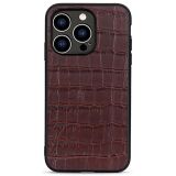 Шкіряний чохол UniCase Croco Skin для Apple iPhone 14 Pro - Brown (301359Z)