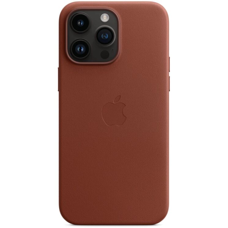 Оригинальный чохол Leather Case with MagSafe для Apple iPhone 14 Pro Max (MPPQ3) - Umber: фото 4 из 4