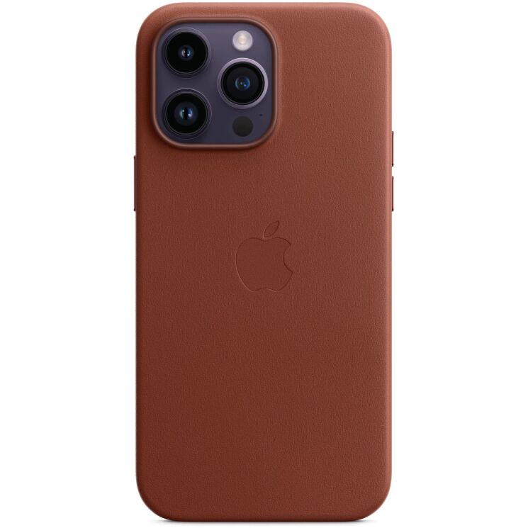 Оригинальный чохол Leather Case with MagSafe для Apple iPhone 14 Pro Max (MPPQ3) - Umber: фото 3 из 4