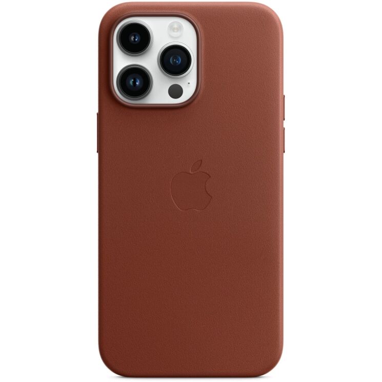 Оригинальный чохол Leather Case with MagSafe для Apple iPhone 14 Pro Max (MPPQ3) - Umber: фото 2 из 4