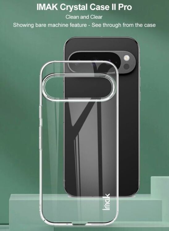 Пластиковый чехол IMAK Crystal II Pro для Google Pixel 9 Pro - Transparent: фото 8 из 9