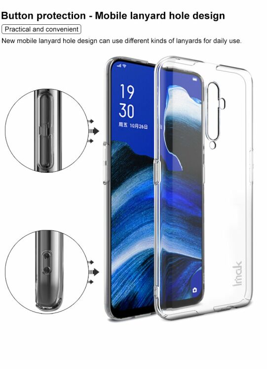 Пластиковый чехол IMAK Crystal II Pro для OPPO Reno 2Z - Transparent: фото 11 из 15