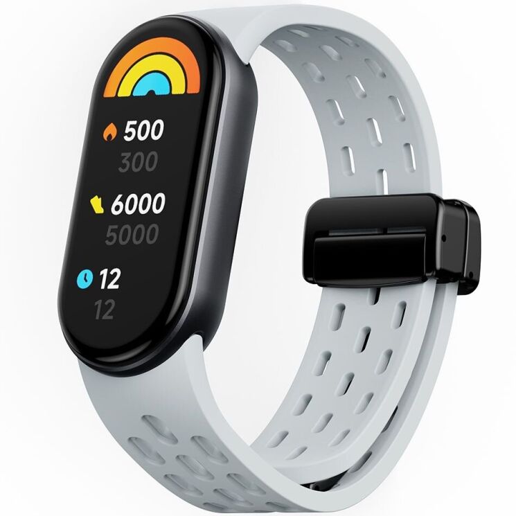 Ремешок Deexe Astra Strap для Xiaomi Mi Smart Band 8 / 9 - Light Grey: фото 1 из 9