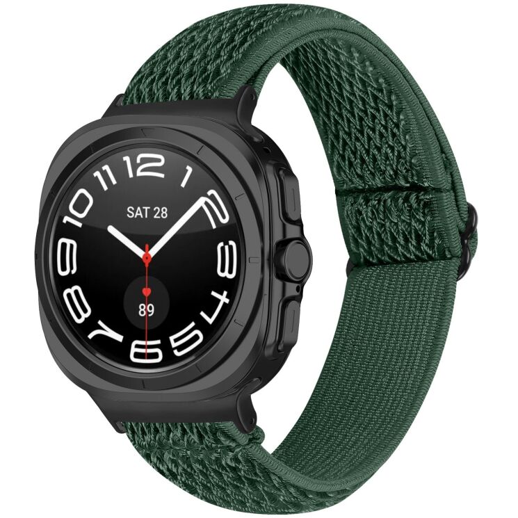 Ремешок Deexe Braided Strap для Samsung Galaxy Watch 8 (40/44mm) / 8 Classic / Ultra (2025) - Army Green: фото 2 из 6