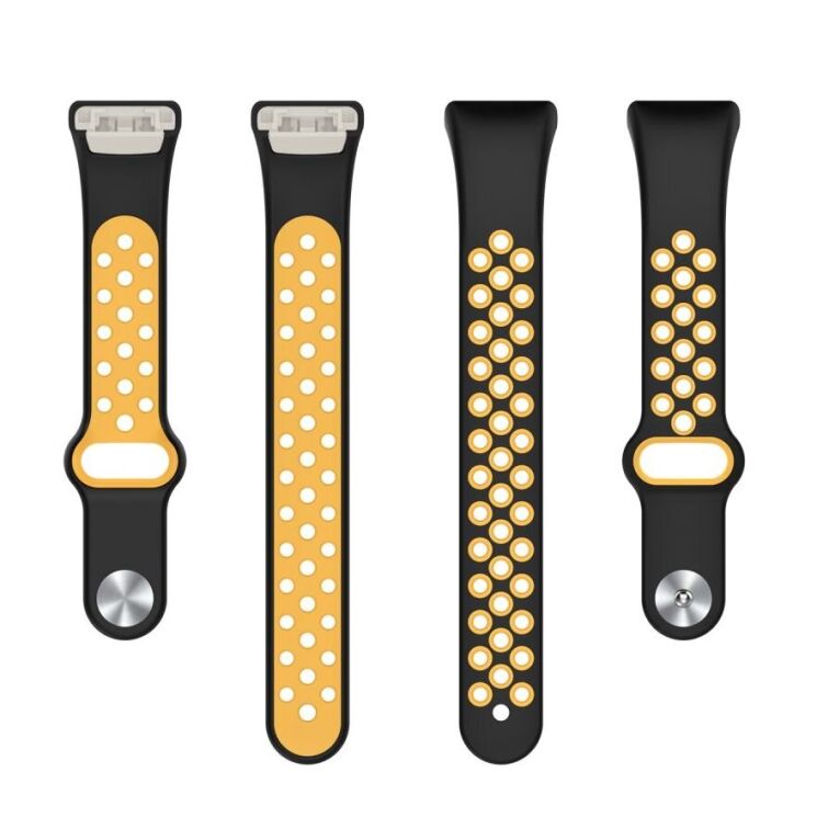 Ремінець Deexe Dot Color для Huawei Band 6 / Honor Band 6 - Black / Yellow: фото 6 з 12