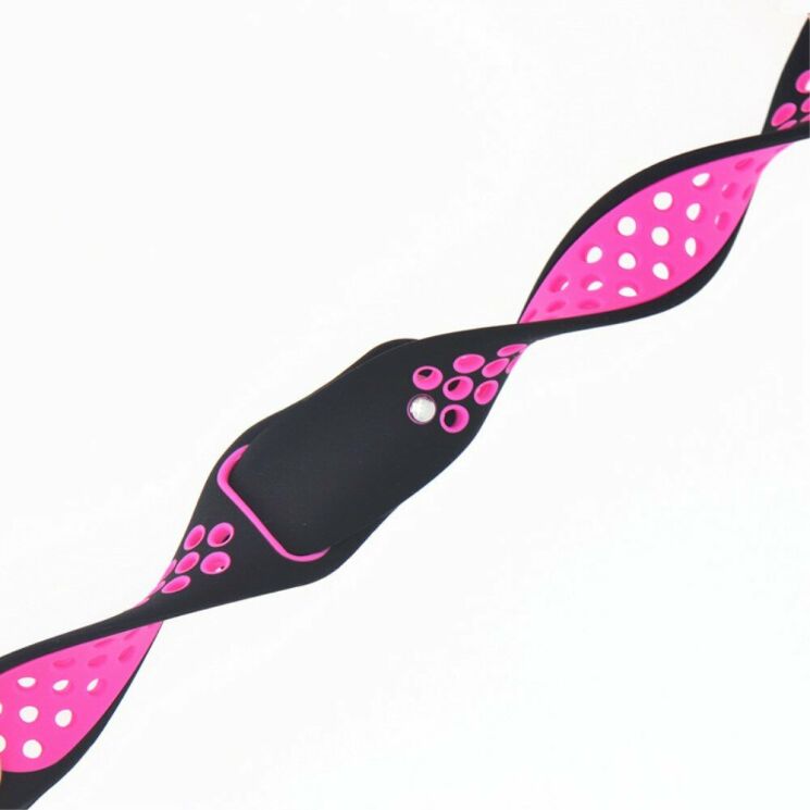 Ремінець Deexe Dot Color для Samsung Watch Active / Active 2 40mm / Active 2 44mm - Black / Rose: фото 4 з 4