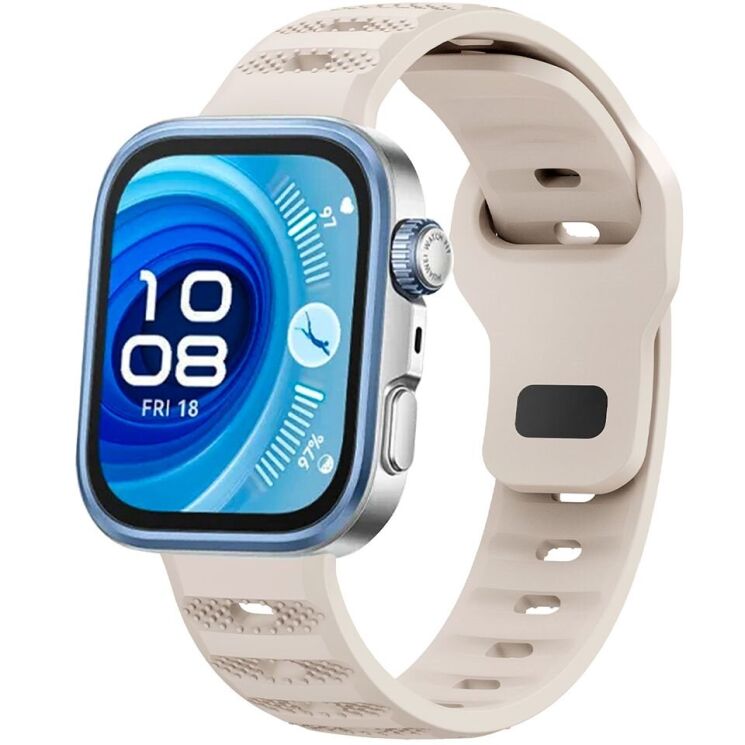 Ремешок Deexe Dot Texture для Huawei Watch Fit 3 / Fit 4 / Fit 4 Pro - Starlight: фото 2 из 5