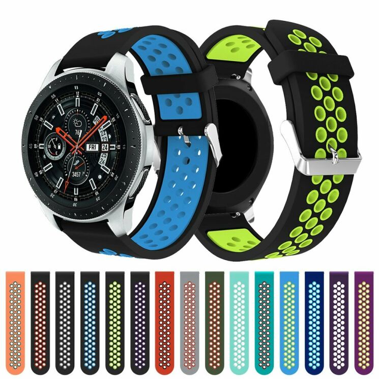 Ремешок Deexe Dual Color для Samsung Galaxy Watch 46mm / Watch 3 45mm / Gear S3 - Grey / Red: фото 5 из 5
