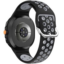 Ремінець Deexe Dual Color для Samsung Galaxy Watch 8 (40/44mm) / 8 Classic - Black / Grey: фото 1 з 6
