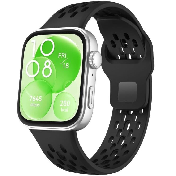 Ремешок Deexe Eclipse для Huawei Watch Fit 3 / Fit 4 - Black: фото 3 из 5
