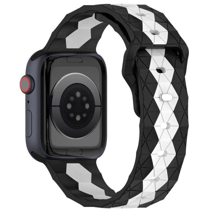 Ремінець Deexe Flex Series для Apple Watch 46 / 45 / 44 / SE 44 / 42 (Series 1-3) / Ultra / Ultra 2 / Ultra 3 - Black / White: фото 1 з 6