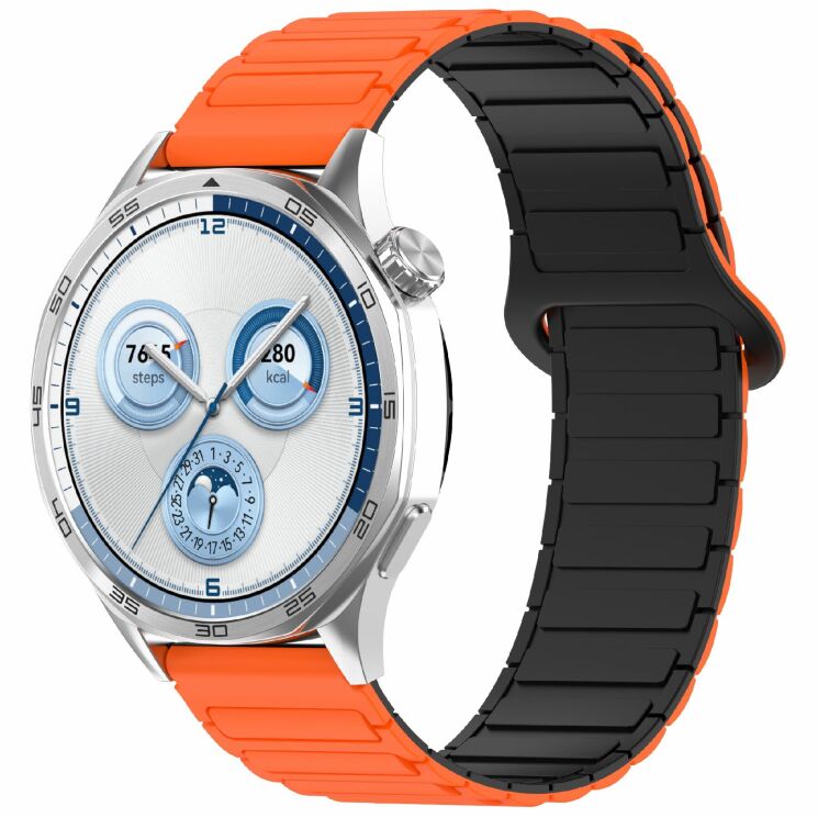 Ремешок Deexe Flexible Fit для часов с шириной крепления 20 мм - Orange / Black: фото 2 из 9