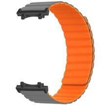Ремінець Deexe Magnetic Band для Xiaomi Amazfit T-ReX 3 - Grey / Orange: фото 1 з 3