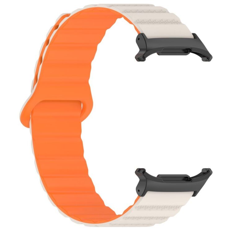 Ремешок Deexe Magnetic Strap для Samsung Galaxy Watch Ultra (47mm) - Orange / Starlight: фото 4 из 7