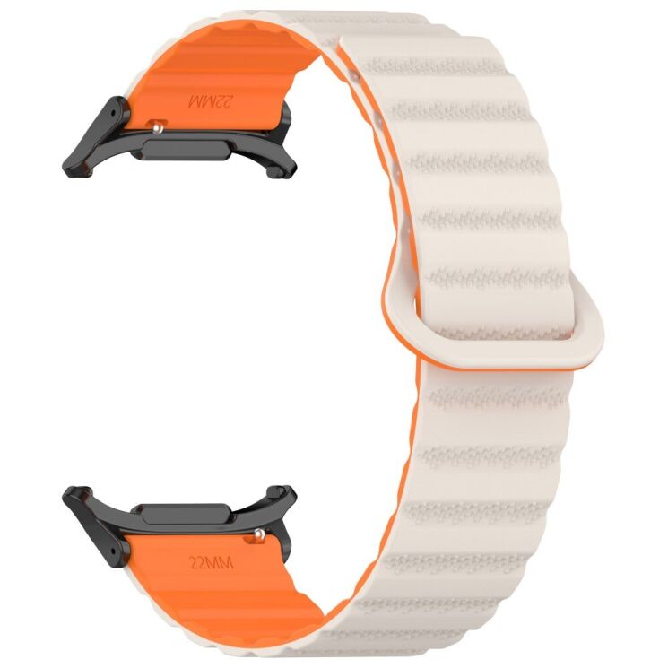 Ремешок Deexe Magnetic Strap для Samsung Galaxy Watch Ultra (47mm) - Orange / Starlight: фото 3 из 7