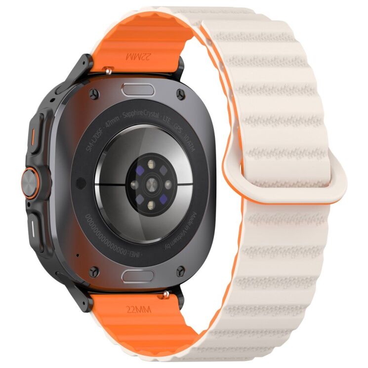 Ремешок Deexe Magnetic Strap для Samsung Galaxy Watch Ultra (47mm) - Orange / Starlight: фото 1 из 7