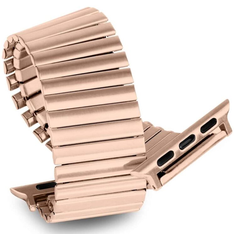 Ремінець Deexe Metal Loop для Apple Watch 46 / 45 / 44 / SE 44 / 42 (Series 1-3) / Ultra / Ultra 2 - Rose Gold: фото 3 з 7