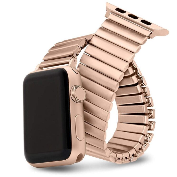 Ремінець Deexe Metal Loop для Apple Watch 46 / 45 / 44 / SE 44 / 42 (Series 1-3) / Ultra / Ultra 2 - Rose Gold: фото 2 з 7