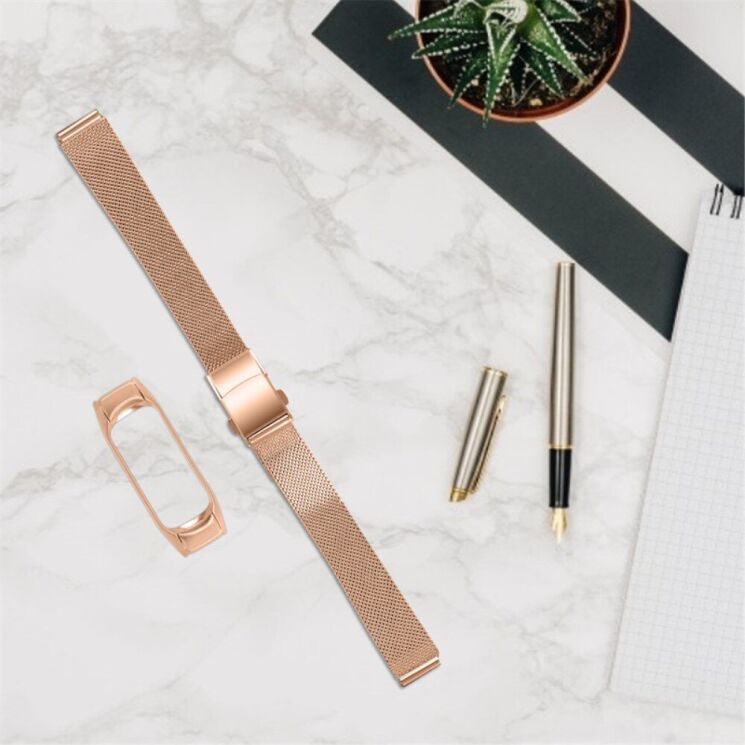 Ремінець Deexe Milanese Bracelet для Xiaomi Mi Band 7 - Rose Gold: фото 4 з 7