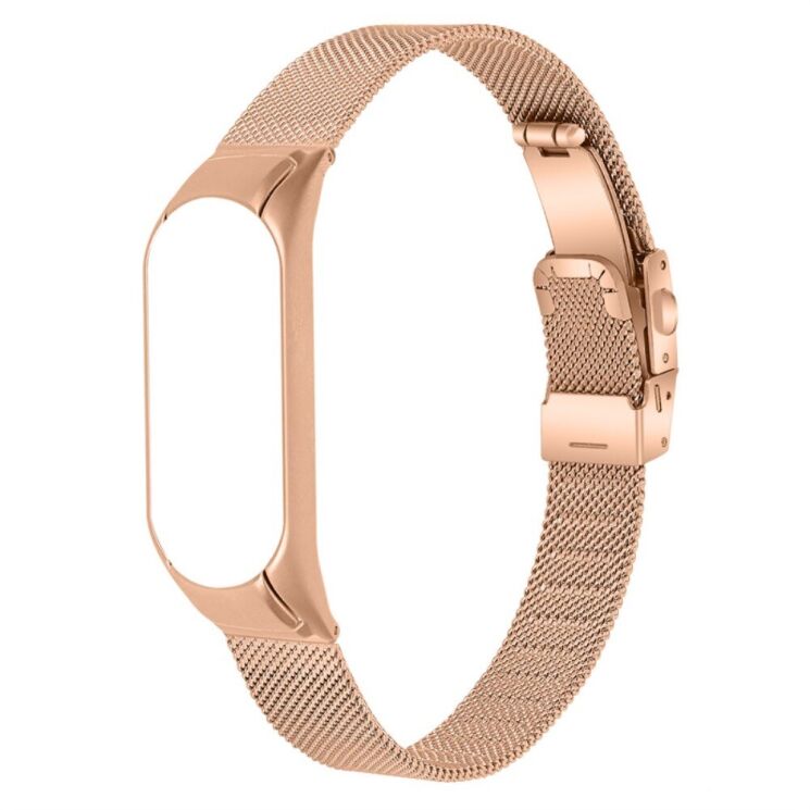 Ремінець Deexe Milanese Bracelet для Xiaomi Mi Band 7 - Rose Gold: фото 1 з 7