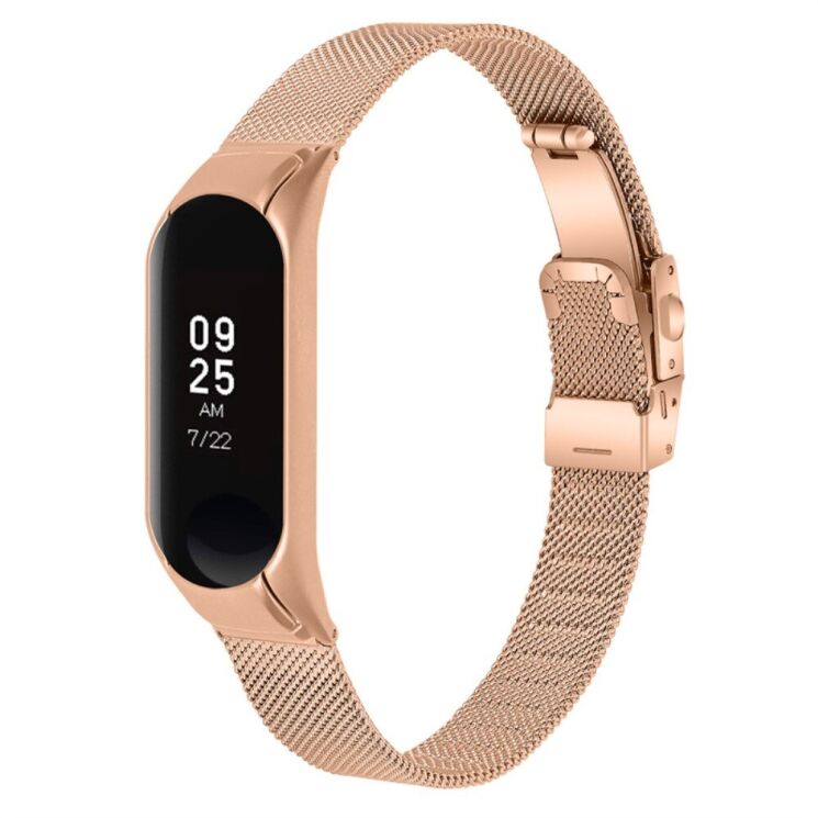 Ремінець Deexe Milanese Bracelet для Xiaomi Mi Band 7 - Rose Gold: фото 3 з 7