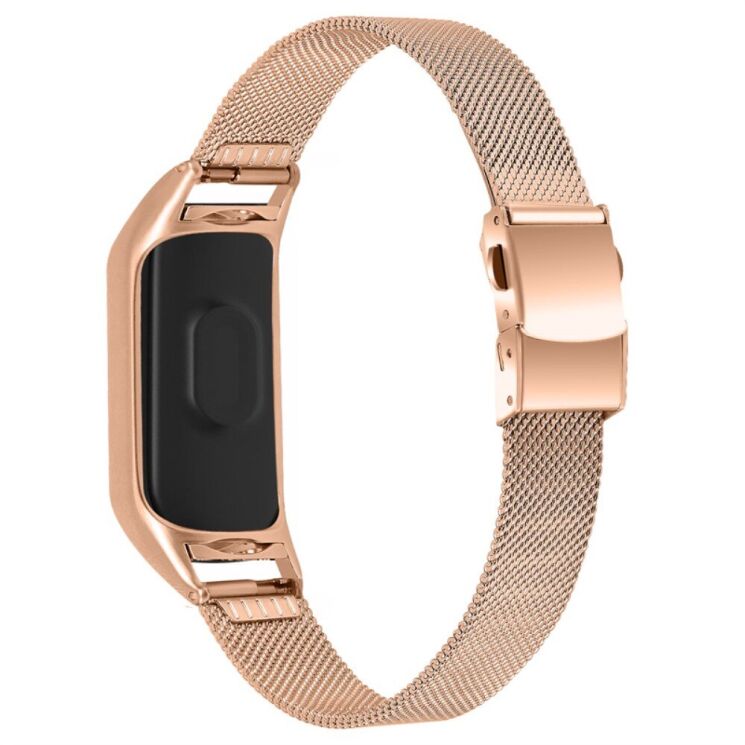 Ремінець Deexe Milanese Bracelet для Xiaomi Mi Band 7 - Rose Gold: фото 2 з 7