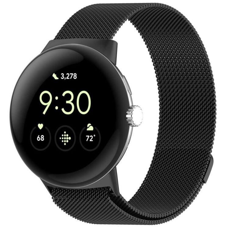Ремешок Deexe Milanese Loop для Google Pixel Watch 3 (45mm) - Black: фото 3 из 7