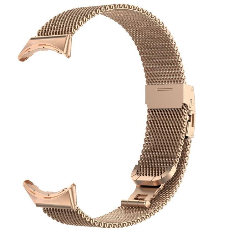 Ремешок Deexe Milanese Stainless Steel для Google Pixel Watch / Watch 2 / Watch 3 (41mm) - Rose Gold: фото 3 из 5