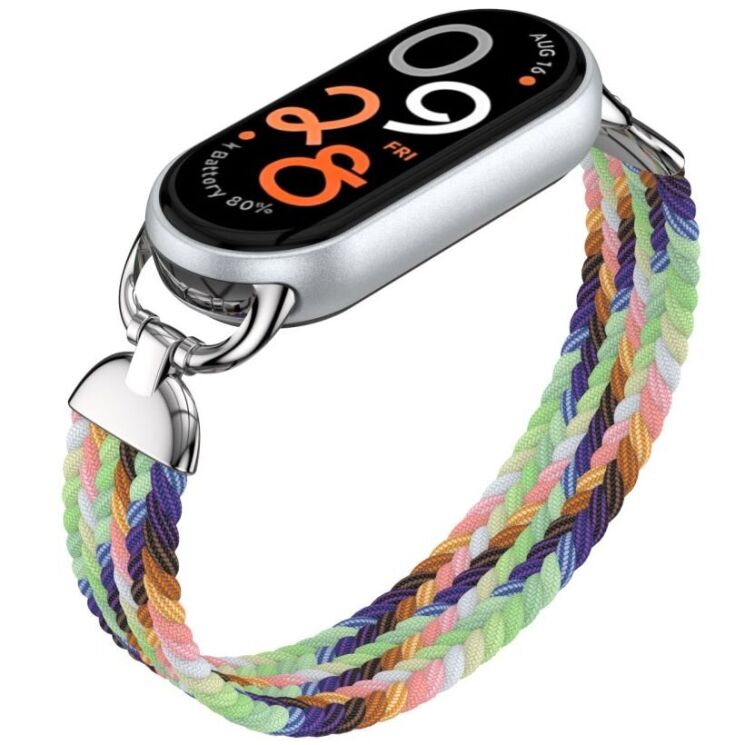Ремешок Deexe Nylon Woven для Xiaomi Mi Smart Band 8 / Band 9 / Band 10 - Rainbow: фото 3 из 5