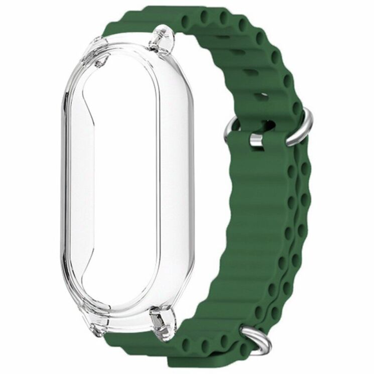 Ремешок Deexe Ocean Silicone для Xiaomi Mi Band 7 - Dark Green: фото 1 из 7