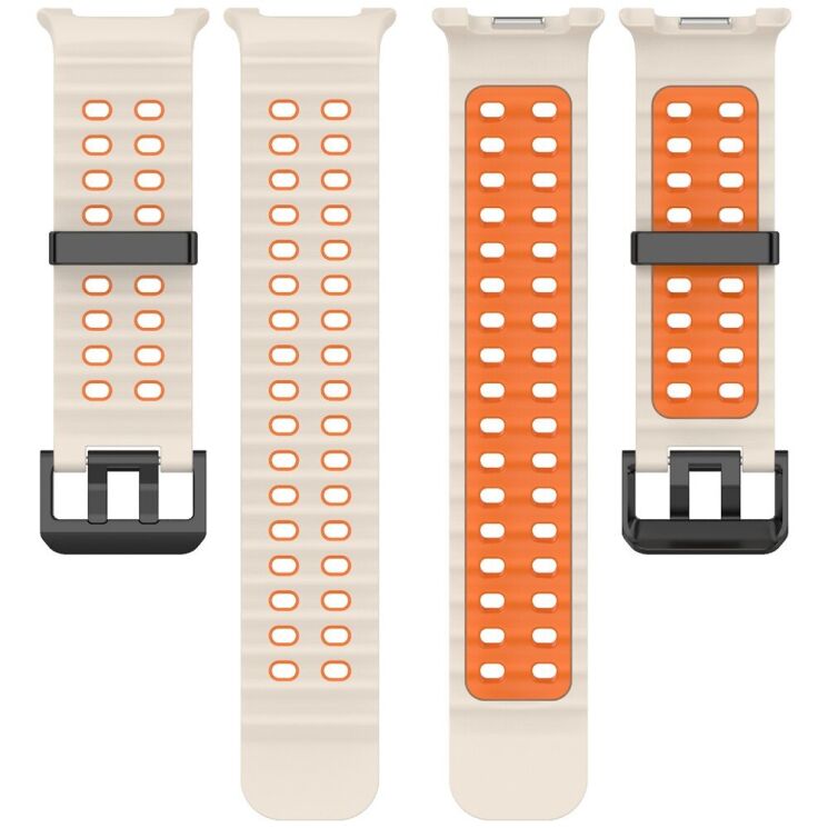 Ремешок Deexe Ocean Strap для Samsung Galaxy Watch 8 (40/44mm) / 8 Classic - Starlight / Orange (384117SO) Ремешок Deexe Ocean Strap для Samsung Galaxy Watch 8 (40/44mm) / 8 Classic - Starlight / Orange: фото 4 из 6