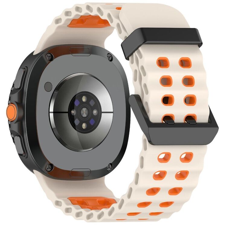 Ремешок Deexe Ocean Strap для Samsung Galaxy Watch 8 (40/44mm) / 8 Classic - Starlight / Orange (384117SO) Ремешок Deexe Ocean Strap для Samsung Galaxy Watch 8 (40/44mm) / 8 Classic - Starlight / Orange: фото 1 из 6