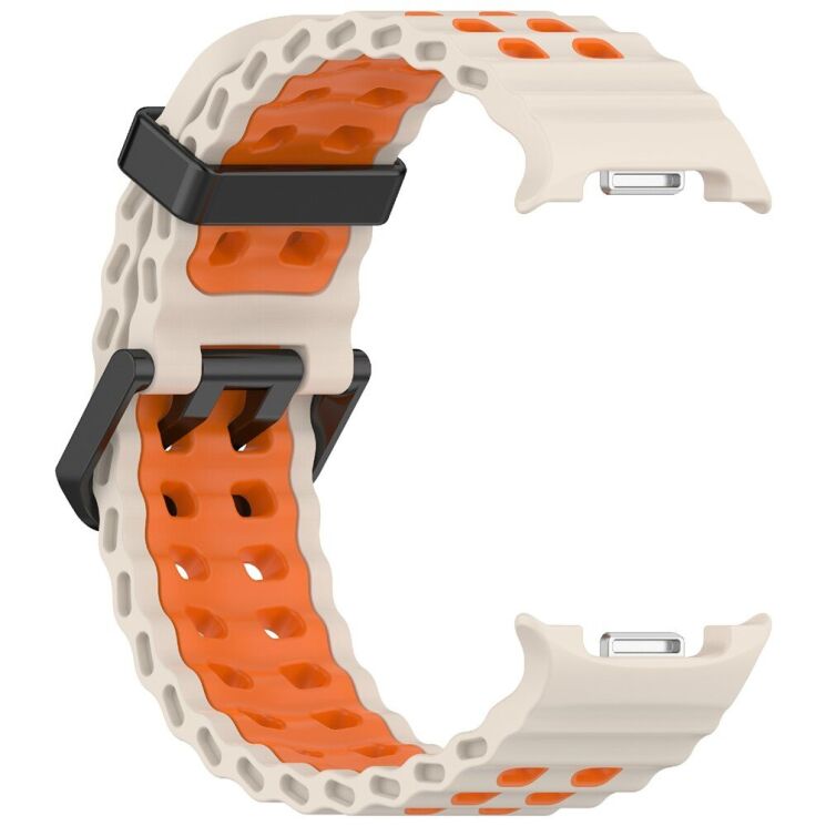 Ремешок Deexe Ocean Strap для Samsung Galaxy Watch 8 (40/44mm) / 8 Classic - Starlight / Orange (384117SO) Ремешок Deexe Ocean Strap для Samsung Galaxy Watch 8 (40/44mm) / 8 Classic - Starlight / Orange: фото 3 из 6