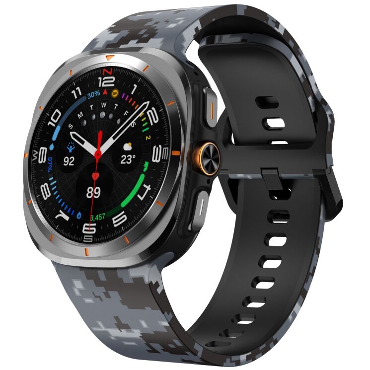 Ремешок Deexe Silicone Watchband для Samsung Galaxy Watch Ultra (47mm) / Ultra (2025) - Digital / Camo: фото 2 из 6