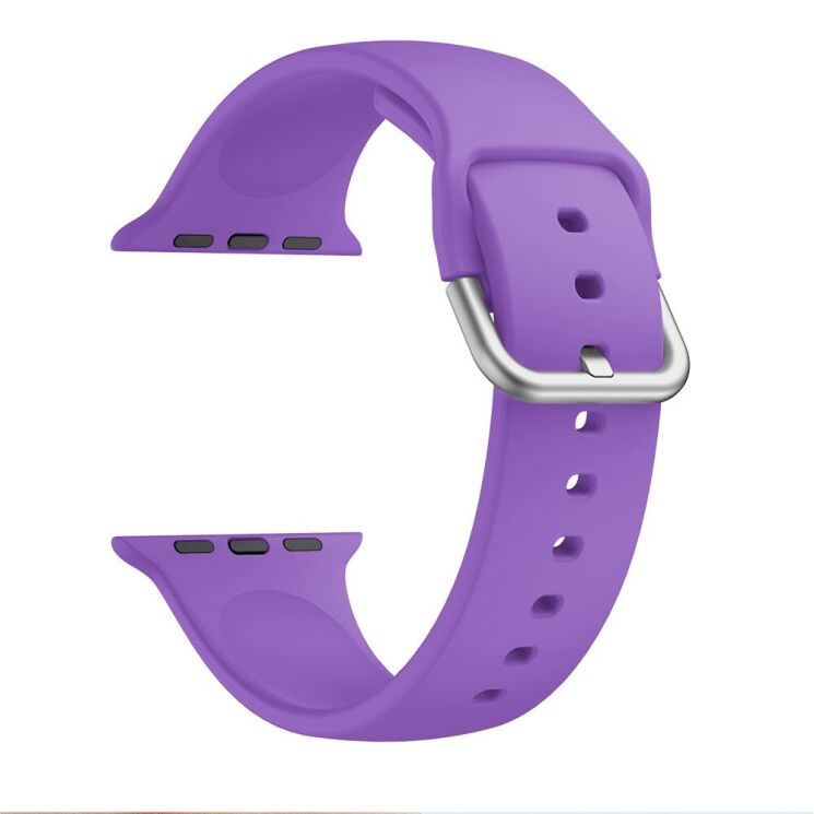 Ремешок Deexe Soft Silicone для Apple Watch 42 (Series 10) / 41 / 40 / SE 40 / 38 - Dark Purple: фото 1 из 7