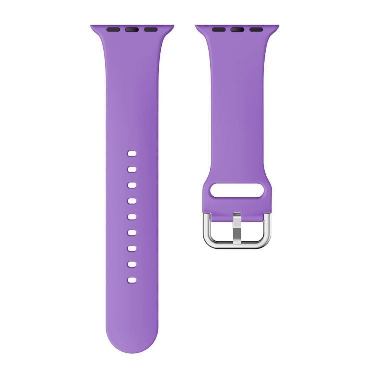 Ремешок Deexe Soft Silicone для Apple Watch 42 (Series 10) / 41 / 40 / SE 40 / 38 - Dark Purple: фото 4 из 7