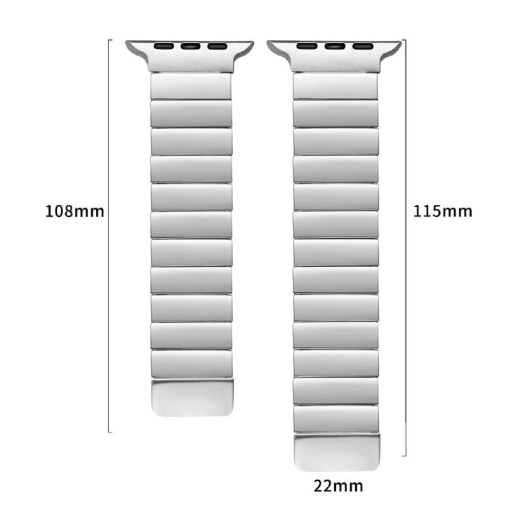 Ремінець Deexe Stainless Steel Mag для Apple Watch 46 / 45 / 44 / SE 44 / 42 (Series 1-3) / Ultra / Ultra 2 - Starlight: фото 6 з 6