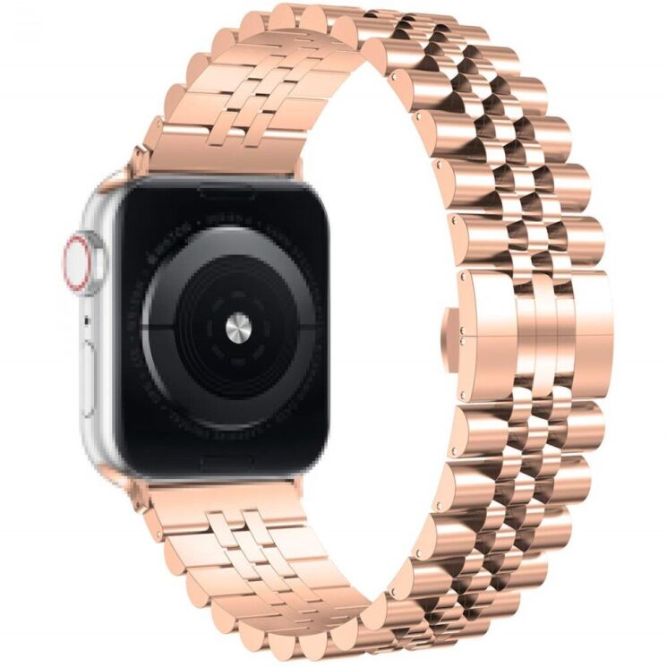 Ремешок Deexe Stainless Steel Strap для Apple Watch 46 / 45 / 44 / SE 44 / 42 (Series 1-3) / Ultra / Ultra 2 - Rose Gold: фото 1 из 4