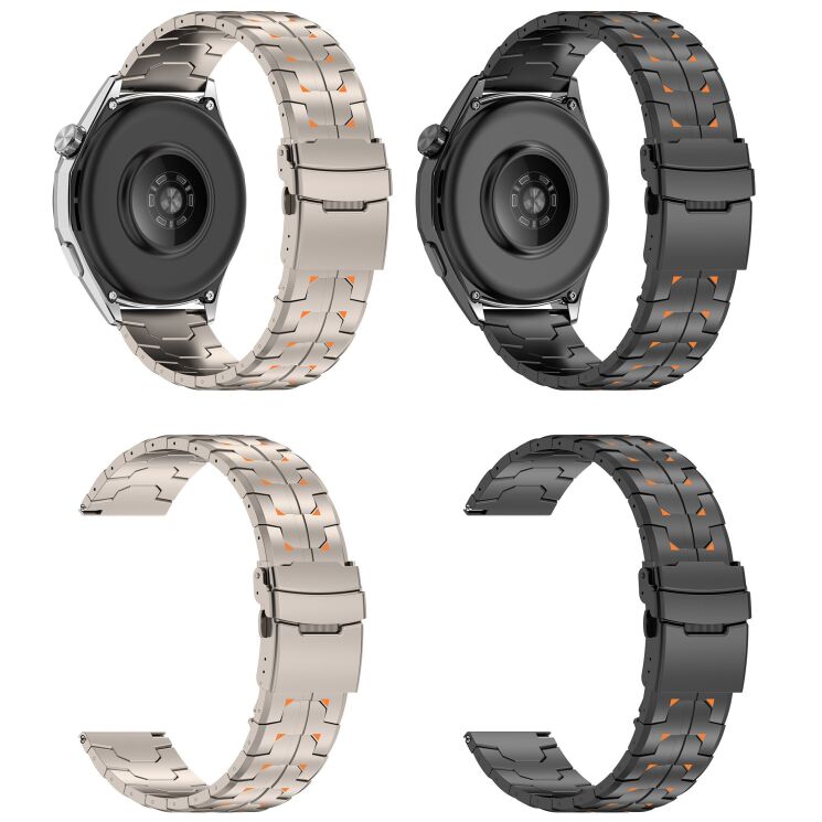 Ремінець для годинника UniCase Titan Pro для годинників з шириною кріплення 22мм - Black / Orange: фото 7 з 8